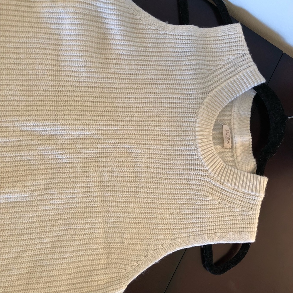 J. Crew Ivory Sleeveless Sweater HighLow Side Slit